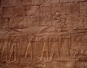 Egyptian antiquity: relief from the temple of Karnak, Luxor, Egypt by Egyptian Egyptian