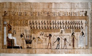 The Weighing of Souls (Psychostasis). Papyrus of a Book of the Dead by Egyptian Egyptian