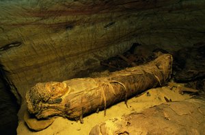 Mummy, Valley of Golden Mummies, Bahariya Oasis, Giza, Egypt. Egyptian Civilisation by Egyptian Egyptian