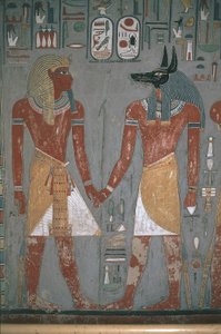 Pharaoh and Anpu Holding Hands by Egyptian Egyptian