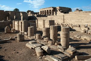 Columns of the Temple Dedicated to Hathor, Denderah, Egypt by Egyptian Ptolemaic Period