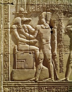 Relief of Sobek and Ptolemy VI Philometor