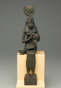 Seated Statuette of Isis Holding Horus by Egyptian Ptolemaic Period