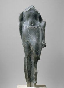 Torso of a Ptolemaic King, Inscribed with Cartouches of a Late Ptolemy by Egyptian Ptolemaic Period