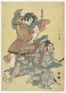 Asahina no Saburo Fighting with Soga no Goro
