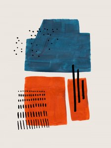Abstract Shapes Blue Orange