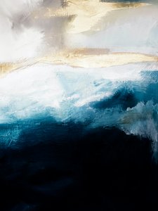 Deep Blue Gold Waves