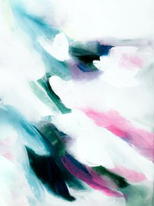 Flowing Teal Pink Abstract