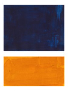 Indigo Orange Abstract Blocks