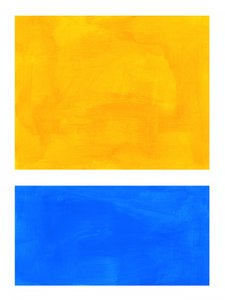 Vibrant Yellow Blue Abstract by Ejaaz Haniff