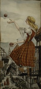Whimsical Juggler Over Town