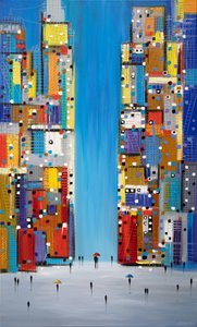 Colorful City Rain Walk