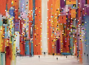 Vibrant City Street by Ekaterina Ermilkina