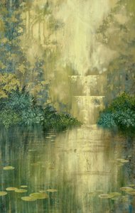 Sunlit Forest Waterfall