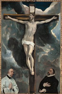 Christ on the cross and two donors
