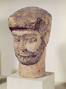 Head of a beaded man
