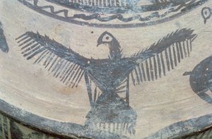 Open-winged bird of prey, from upper face of a large vessel, Fasa ware, c.2000 BC (detail)