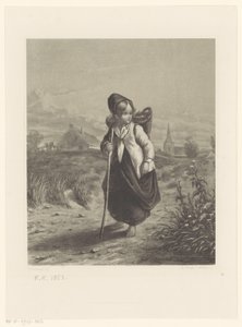 Girl with a Basket on Her Back by Elchanon Verveer