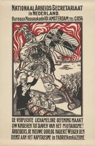 Poster Against Militarism Issued by the National Workers Secretariat in the Netherlands by Elias Smalhout