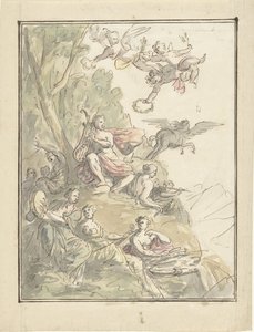Apollo and the Muses on Parnassus by Elias van Nijmegen