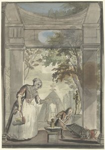 Maid with Boy Tumbling Child from Wheelbarrow