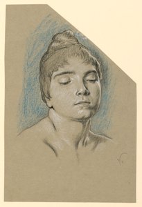 Portrait Sketch of a Young Woman with Closed Eyes, ca. 1885