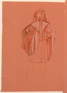 Study of a figure in a hooded costume, ca. 1885