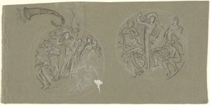 Sheet of Studies for Huntington Ceiling by Elihu Vedder