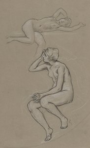 Studies for Figure of Spring by Elihu Vedder