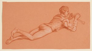 Study of a Male Costumed Figure by Elihu Vedder