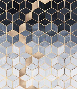 Abstract Gold Cubes
