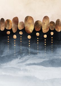 Golden Blue Abstract