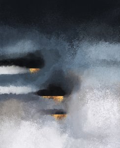 Golden Storm Abstract by Elisabeth Fredriksson