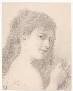 Bust of a Woman Braiding Her Hair