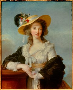 Portrait of Yolande Gabrielle Martine de Polastron, Duchess of Polignac (1749-1793) with the Straw Hat