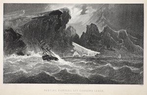 Parting Hawsers off Godsend Ledge, illustration from The second Grinnell Expedition in Search of Sir John Franklin by Elisha Kane