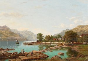 Landscape With Mountains by Lake Maggiore