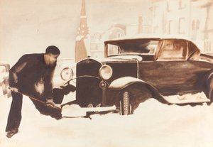 Digging Out Car by Elizabeth R. Dewey