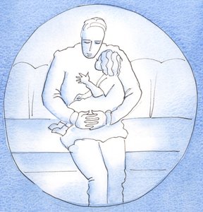 A true contemplative remains close to God, as a child with her father rests her head on his chest, raising her head only to speak by Elizabeth Wang