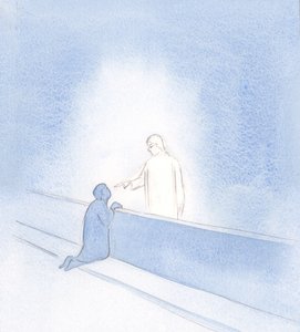 All my anxiety was stopped by the touch of His hand. He showed me my dignity, as His friend, and urged me to trust