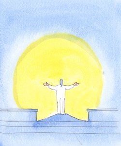 At every celebration of the Holy Sacrifice of the Mass, Christ is Really Present, praying for sinners, gazing towards the Father, just as when Christ once prayed from the Cross by Elizabeth Wang