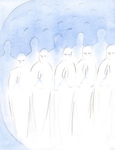 Departed Souls Who Have Been Faithful Yet Who Now Undergo Purification, Are Yet at Peace, Suffering Gladly, to Be Worthy of God by Elizabeth Wang
