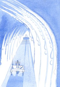 Holy Angels, on high, surround our altar, gazing toward it, ready to adore Our Lord when He is made Present before us by Elizabeth Wang