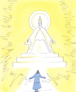 In faith we can see a blazing light, high up in church above the sanctuary by Elizabeth Wang