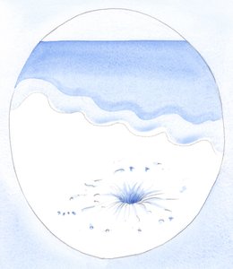 Just as light and air pour into a hollow space beneath sand, God