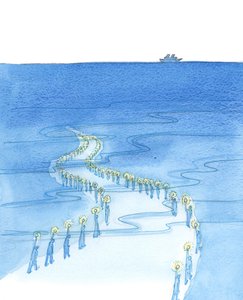 People who die whilst praying (like those who died praying the Rosary on the Titanic) are marching along a road which seems to lead to darkness by Elizabeth Wang