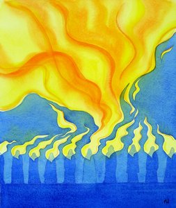 The descent of the Holy Spirit on the apostles and Mary at Pentecost, 2001