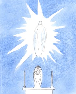 We honor Mary, the Blessed Virgin, through whom we receive graces