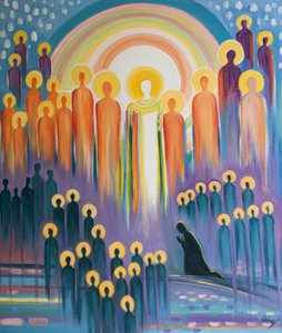 When we pray at Mass we are united with Christ in Glory and with the gathering of His saints and the souls of Purgatory