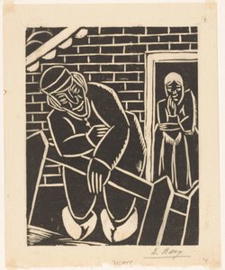 Farmer in Front of His House by Else Berg (signed by artist)